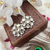 Vriksham Antique Kundan Floral Stud Earrings-G20142